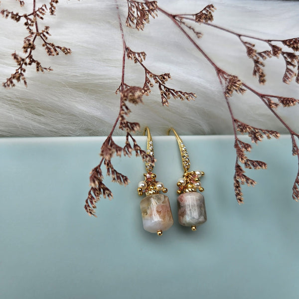 Sakura Agate "Blossoms" Drop Earrings