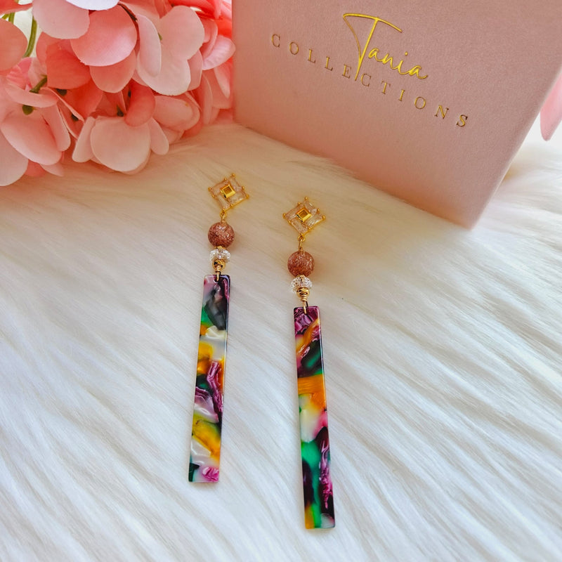 Rainbow Resin Earrings