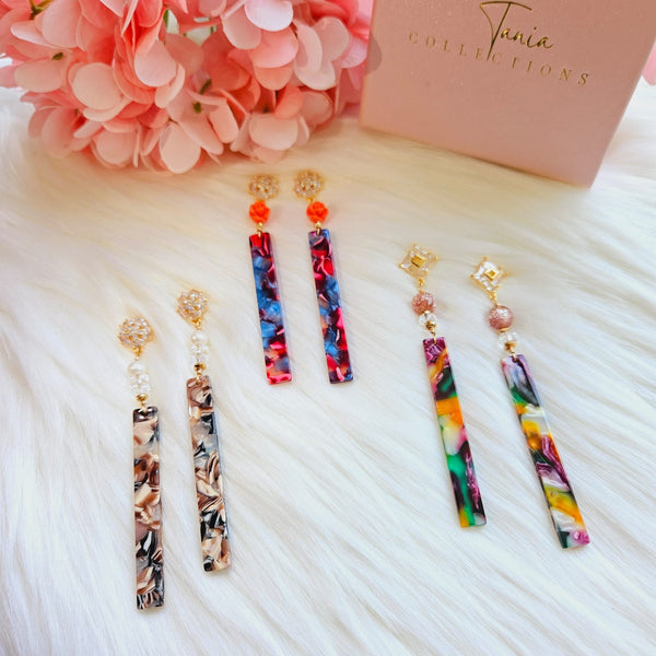 Rainbow Resin Earrings