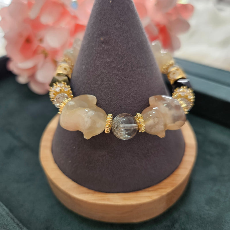 Sakura Agate "Ducks" Bracelet