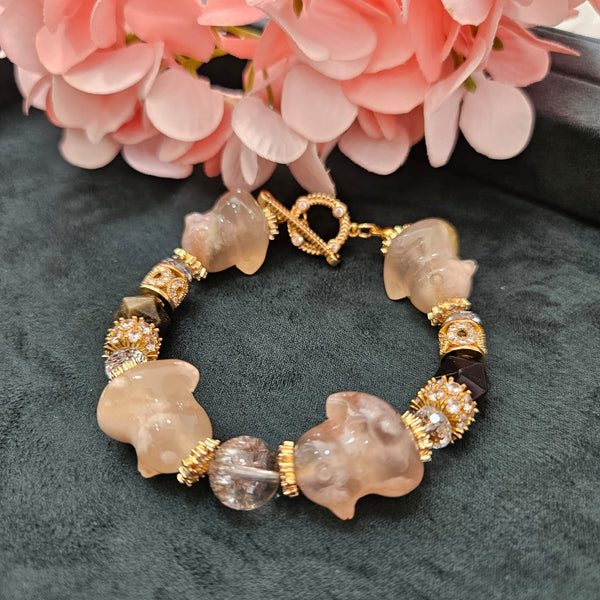 Sakura Agate "Ducks" Bracelet