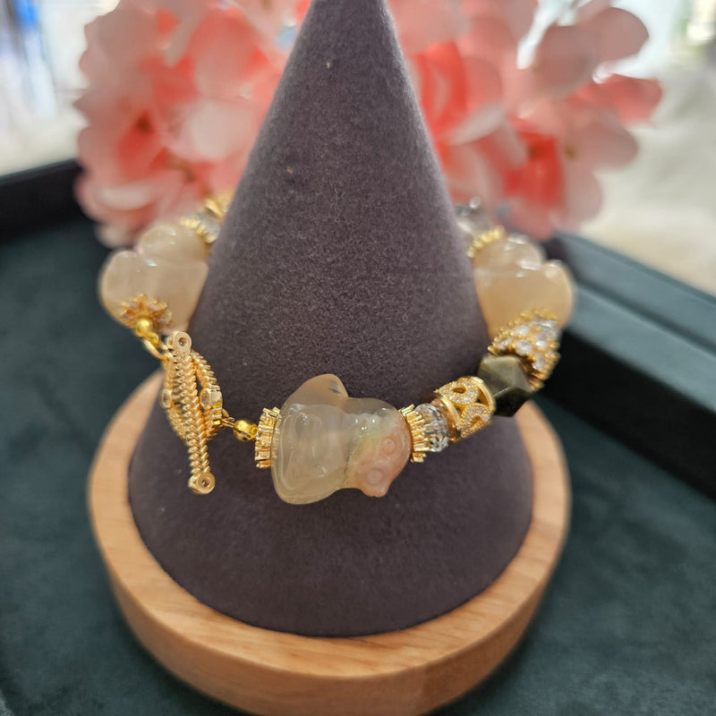 Sakura Agate "Ducks" Bracelet