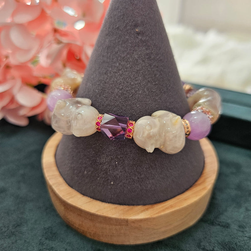 Sakura Agate "Ducks" Bracelet