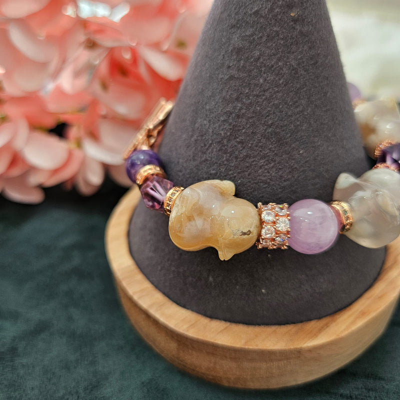 Sakura Agate "Ducks" Bracelet