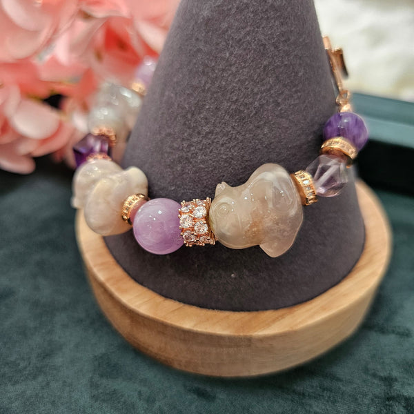 Sakura Agate "Ducks" Bracelet