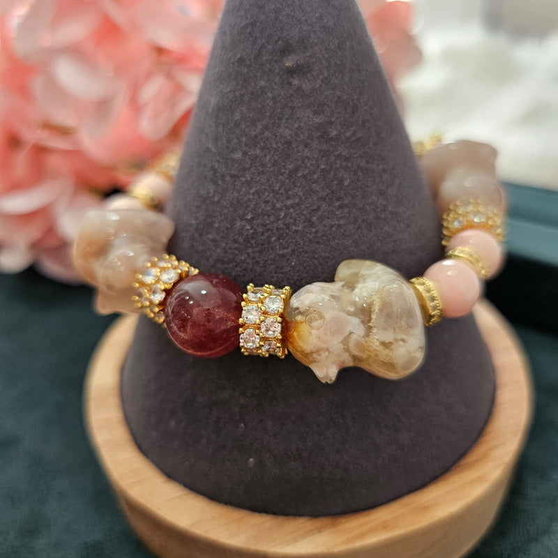 Sakura Agate "Ducks" Bracelet