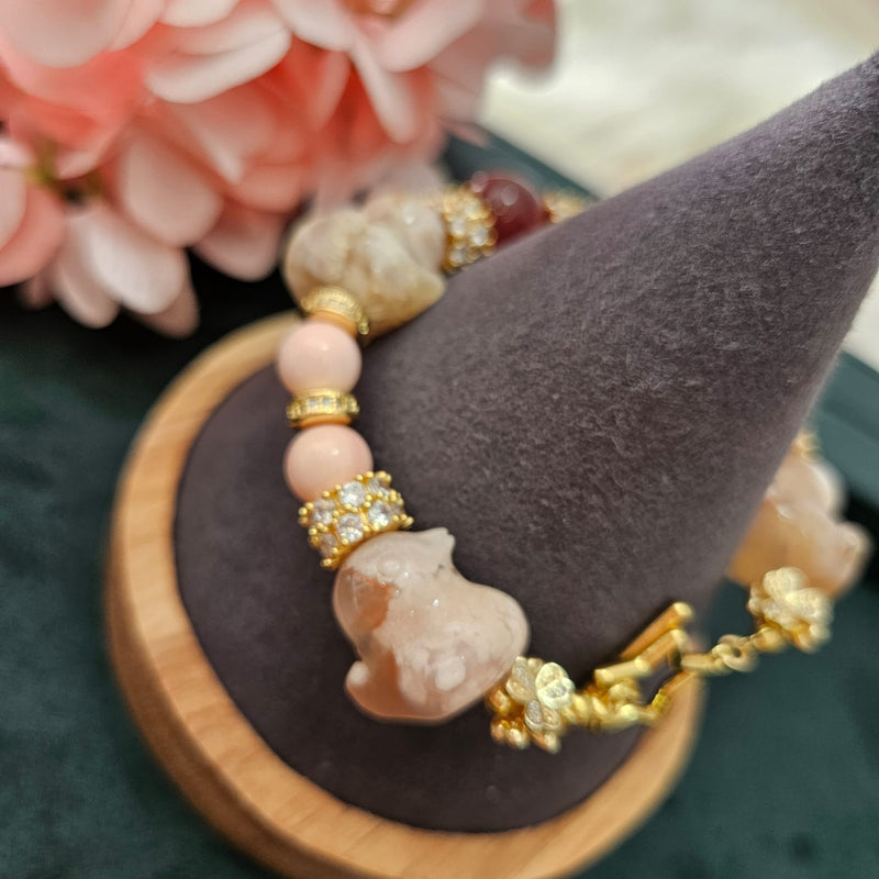 Sakura Agate "Ducks" Bracelet