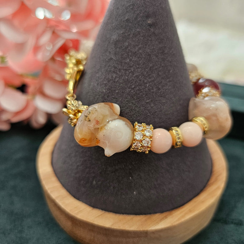 Sakura Agate "Ducks" Bracelet