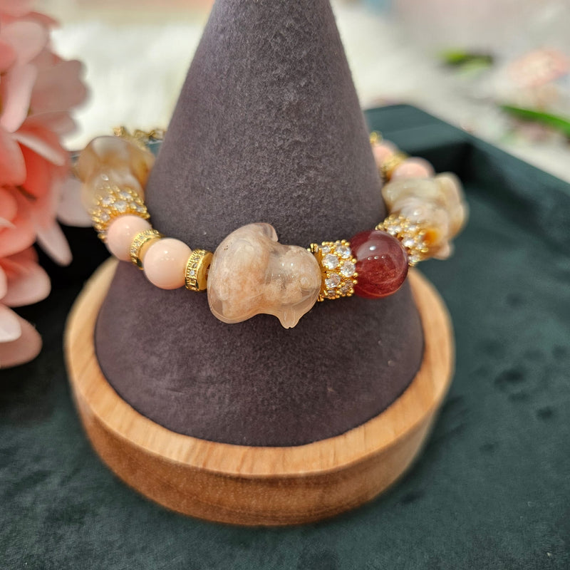 Sakura Agate "Ducks" Bracelet