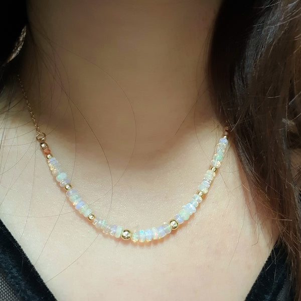 White Welo Opal Necklace