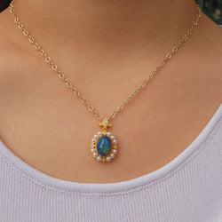 Ethopian Blue Fire Opal Necklace