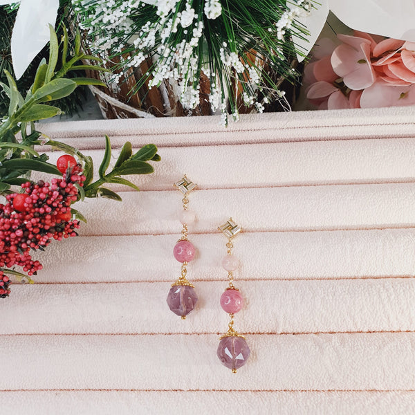 Rhodochrosite "Ombre" Earrings