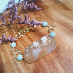 Sakura Agate "Mist" Half Bangle