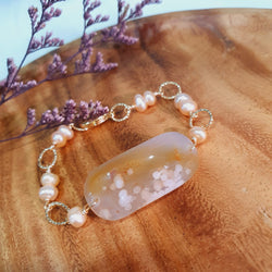 Sakura Agate "Blossoms" Half Bangle