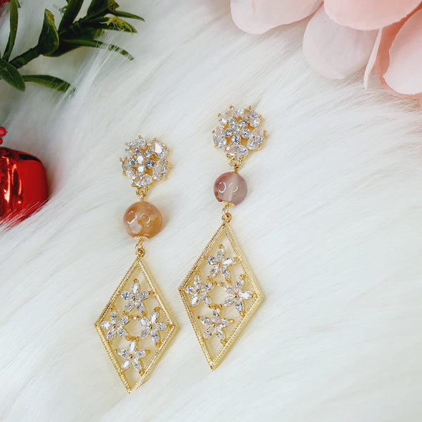 Sakura Agate "Chandelier" Earrings