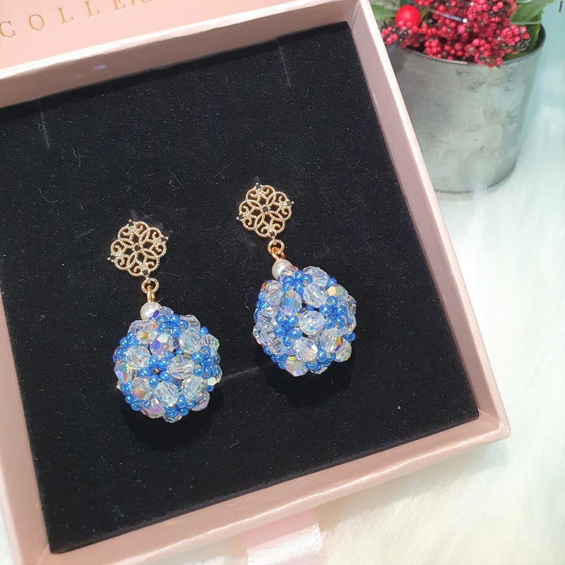 Peranakan Ball Earrings White