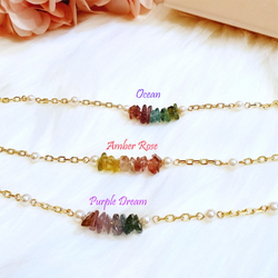 Multi-Coloured Tourmaline Chip Bracelet