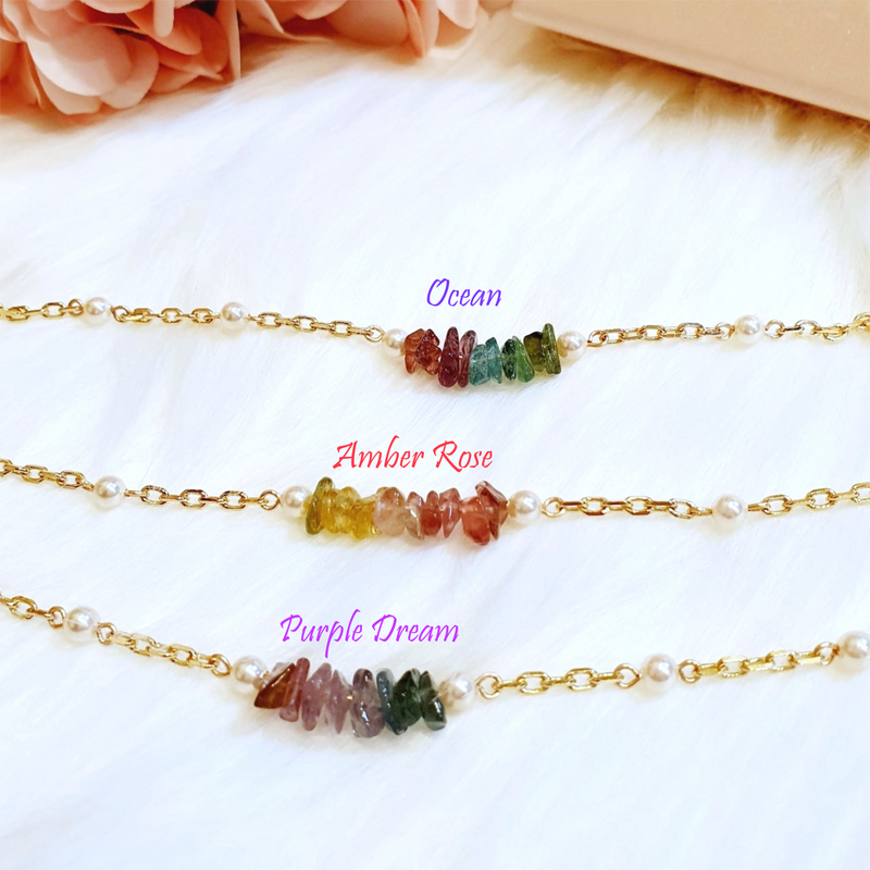 Multi-Coloured Tourmaline Chip Bracelet