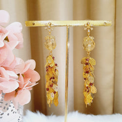 Yellow Citrine Celebration Tassel Earrings