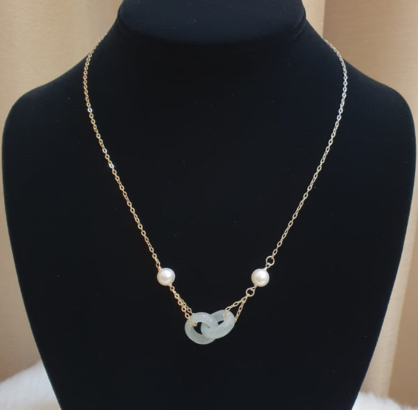 Sky Blue Jadeite "Infinity Bond" Necklace