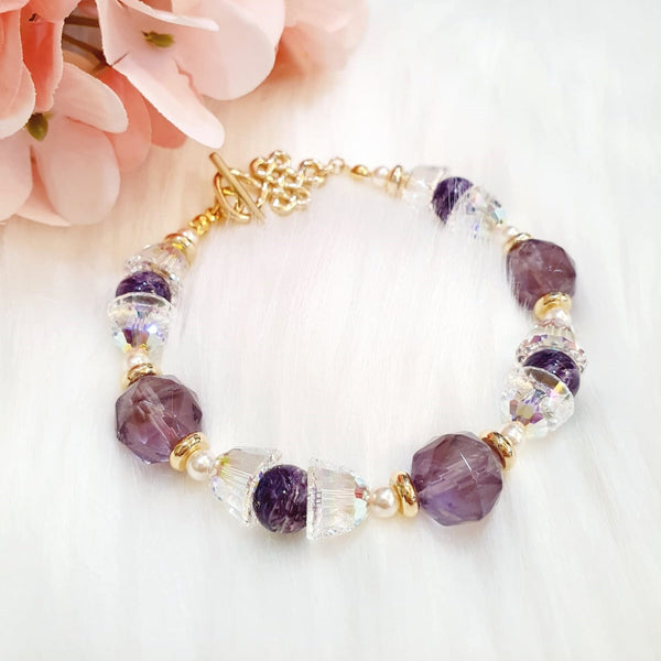 Royal Purple Amethyst & Charoite Sparkles Bracelet