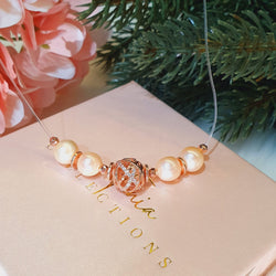 White Floating Pearl Necklace